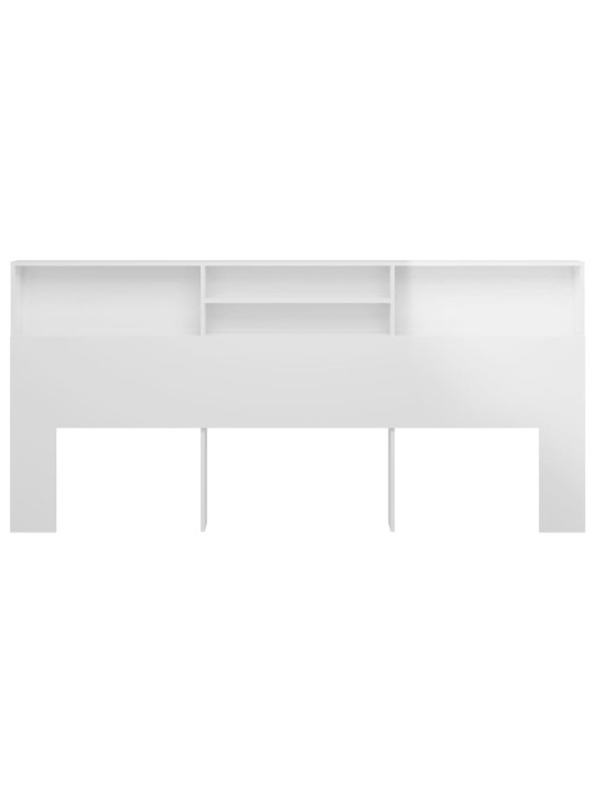 Čelo postele s úložným prostorem lesklé bílé 220x19x103,5 cm