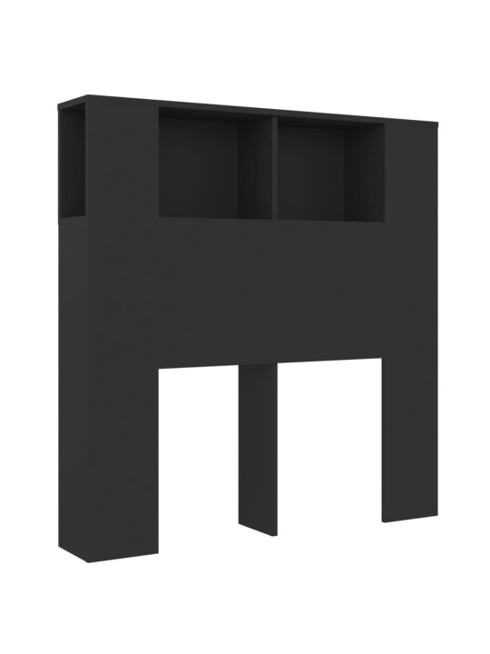 Čelo postele s úložným prostorem černé 100 x 18,5 x 104,5 cm