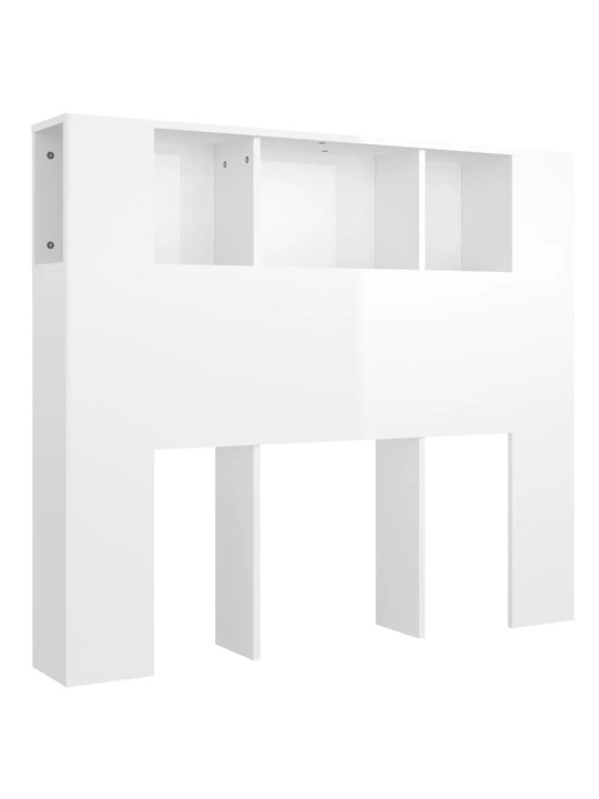 Čelo postele s úložným prostorem lesklé bílé 120x18,5x102,5 cm