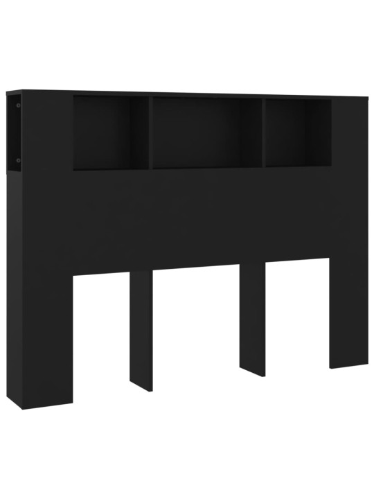 Čelo postele s úložným prostorem černé 140 x 18,5 x 104,5 cm