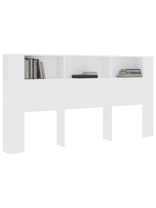 Čelo postele s úložným prostorem bílé 200 x 18,5 x 104,5 cm