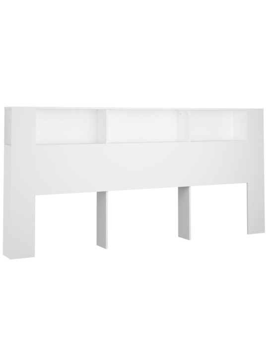 Čelo postele s úložným prostorem bílé 220 x 18,5 x 104,5 cm