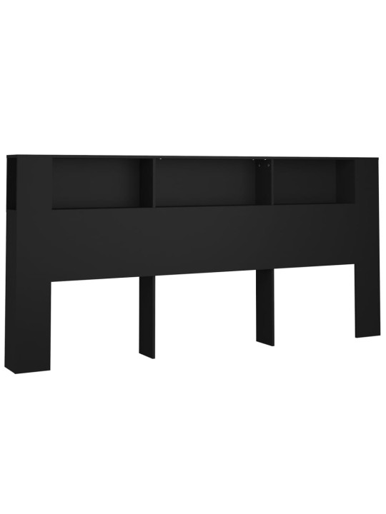 Čelo postele s úložným prostorem černé 220 x 18,5 x 104,5 cm