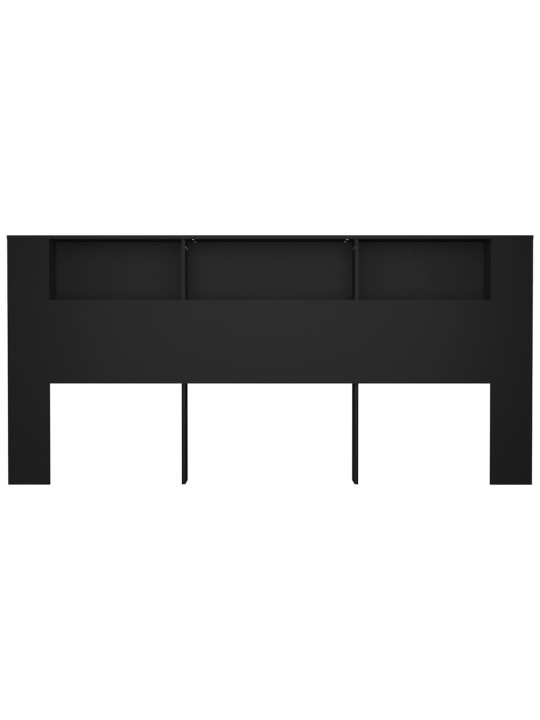 Čelo postele s úložným prostorem černé 220 x 18,5 x 104,5 cm