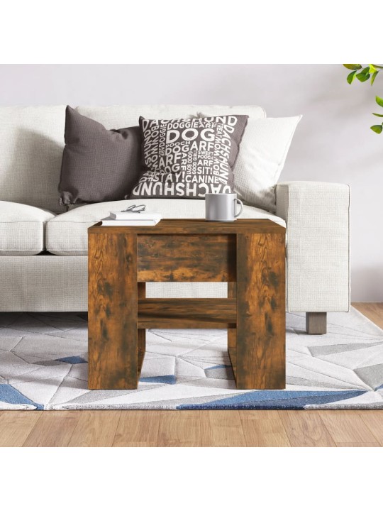 Konferenční stolek kouřový dub 55,5x55x45 cm kompozitní dřevo