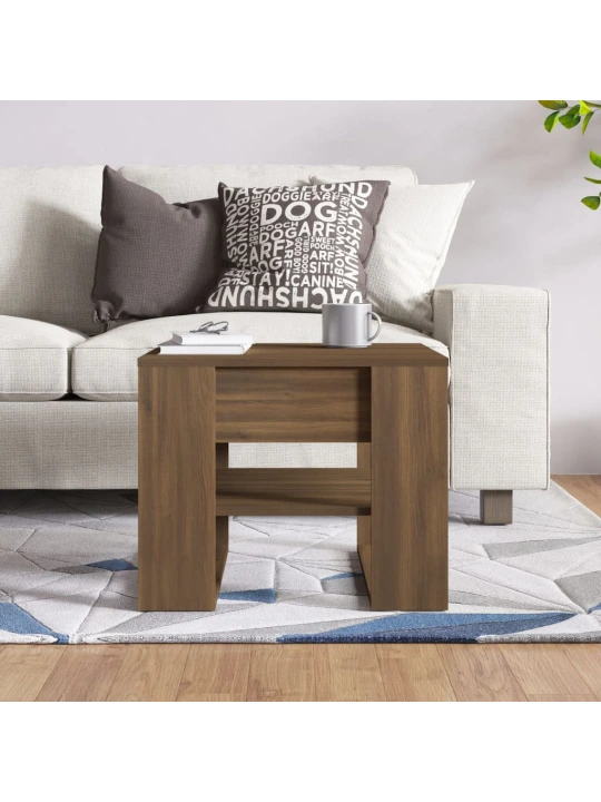 Konferenční stolek hnědý dub 55,5 x 55 x 45 cm kompozitní dřevo