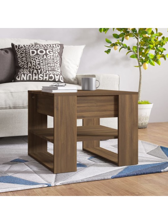 Konferenční stolek hnědý dub 55,5 x 55 x 45 cm kompozitní dřevo