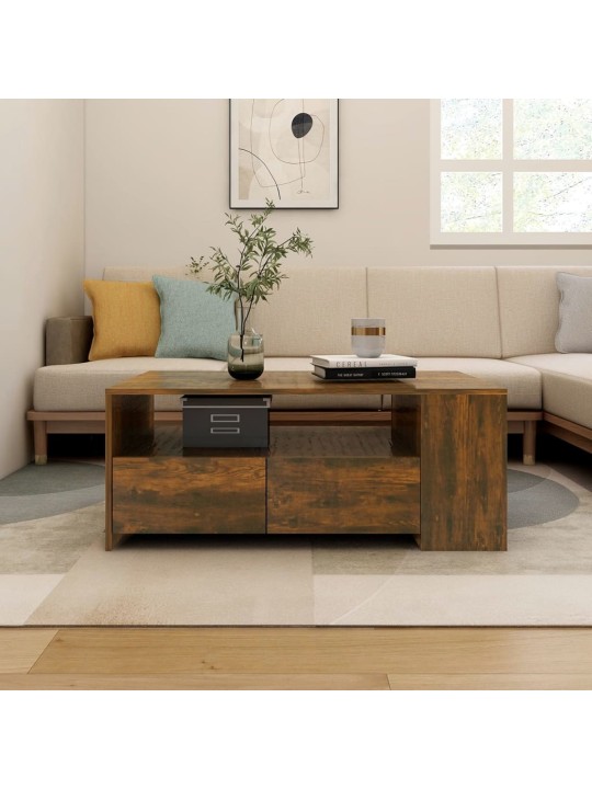 Konferenční stolek kouřový dub 102x55x42 cm kompozitní dřevo
