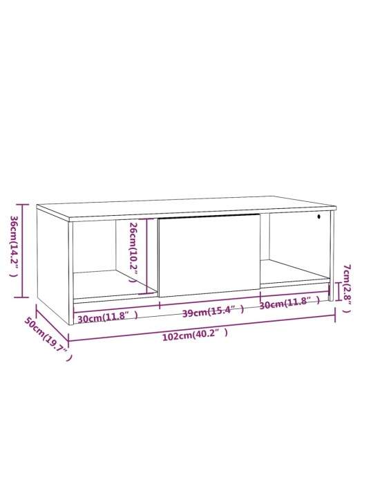 Konferenční stolek kouřový dub 102x50x36 cm kompozitní dřevo