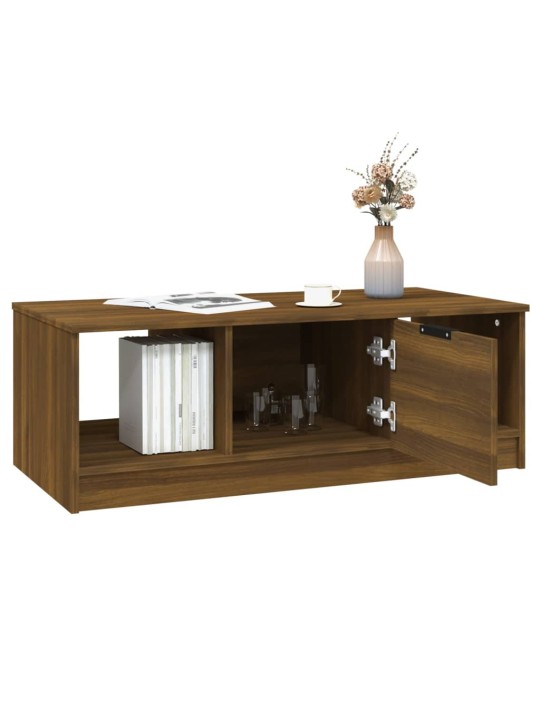 Konferenční stolek hnědý dub 102x50x36 cm kompozitní dřevo