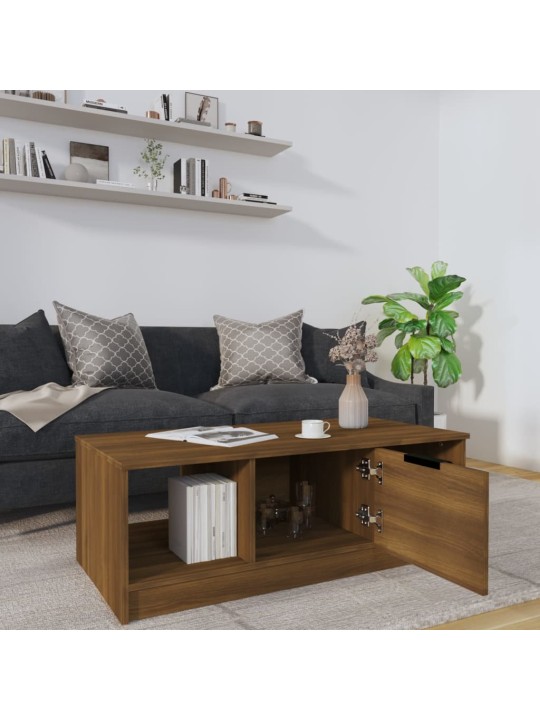 Konferenční stolek hnědý dub 102x50x36 cm kompozitní dřevo