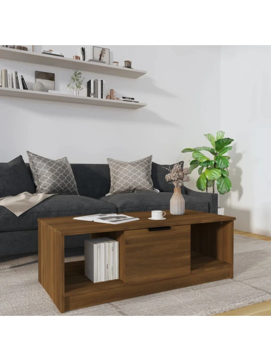 Konferenční stolek hnědý dub 102x50x36 cm kompozitní dřevo