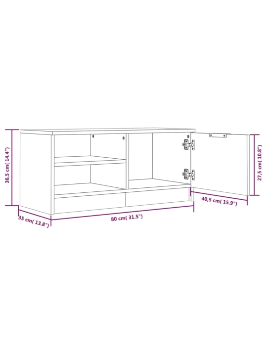 TV skříňka kouřový dub 80 x 35 x 36,5 cm kompozitní dřevo