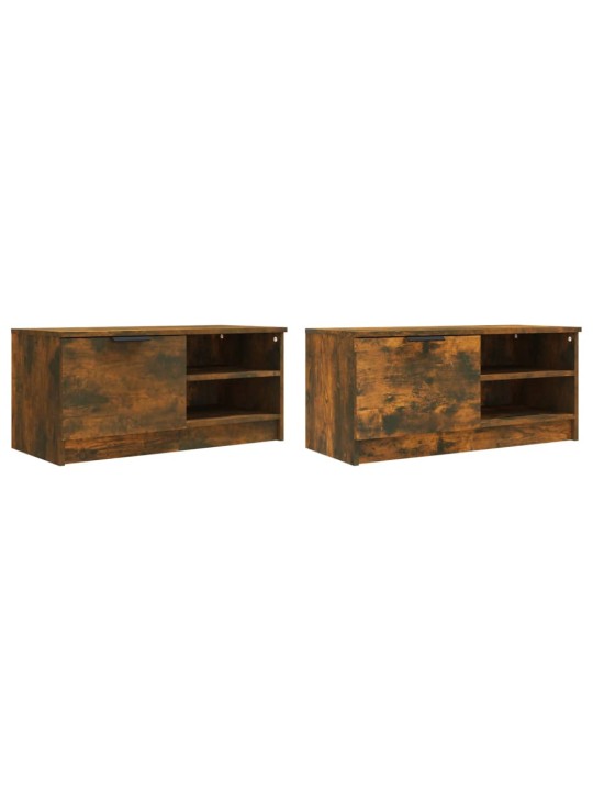 TV skříňky 2 ks kouřový dub 80 x 35 x 36,5 cm kompozitní dřevo