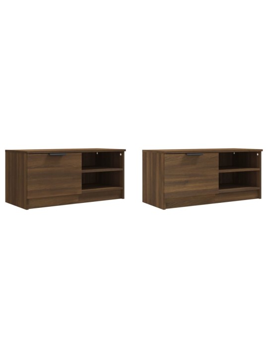 Tv skříňky 2 ks hnědý dub 80 x 35 x 36,5 cm kompozitní dřevo
