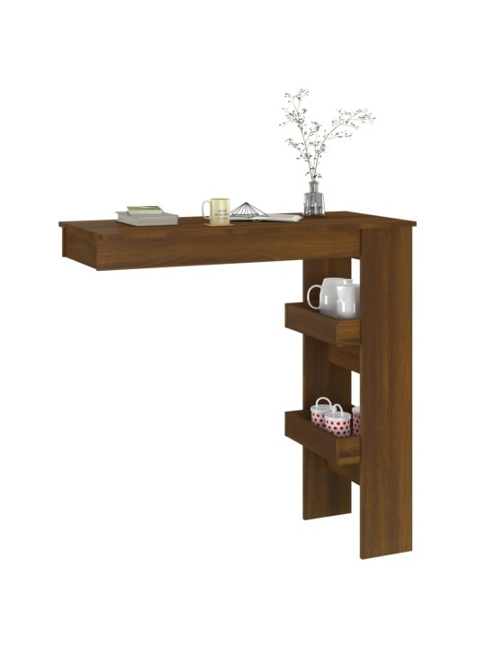 Nástěnný barový stolek hnědý dub 102 x 45 x 103,5 cm kompozit