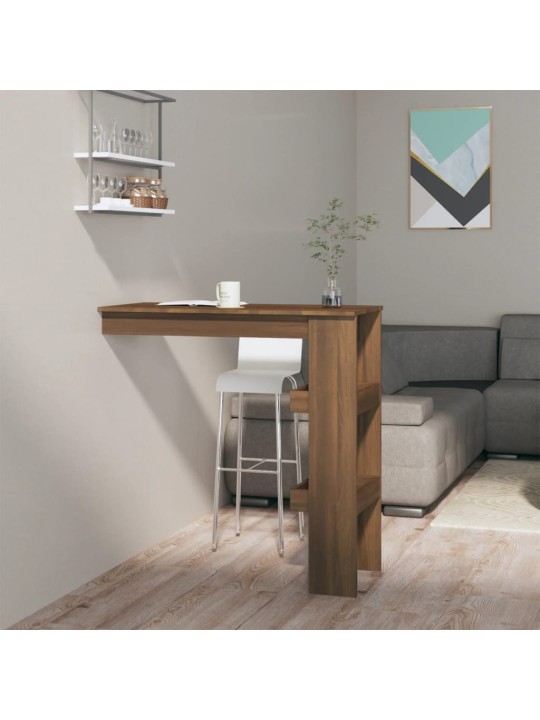 Nástěnný barový stolek hnědý dub 102 x 45 x 103,5 cm kompozit