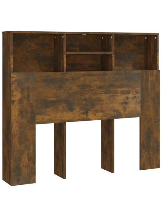 Čelo postele s úložným prostorem kouřový dub 120x19x103,5 cm