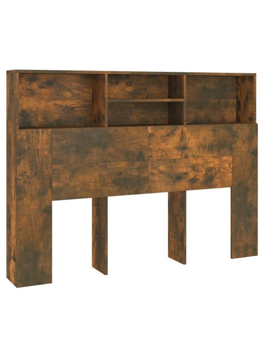 Čelo postele s úložným prostorem kouřový dub 140x19x103,5 cm