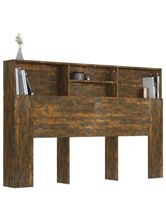 Čelo postele s úložným prostorem kouřový dub 160x19x103,5 cm