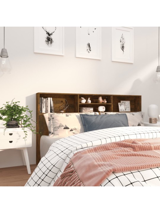 Čelo postele s úložným prostorem kouřový dub 180x19x103,5 cm