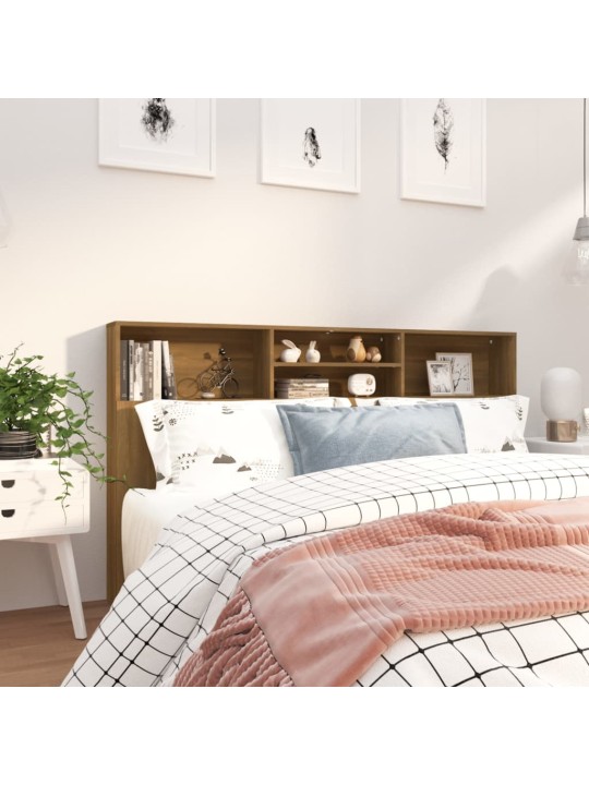 Čelo postele s úložným prostorem hnědý dub 180x19x103,5 cm