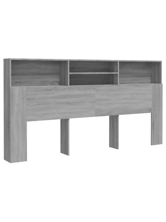 Čelo postele s úložným prostorem šedé sonoma 200x19x103,5 cm