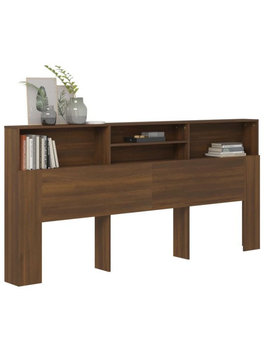 Čelo postele s úložným prostorem hnědý dub 220x19x103,5 cm