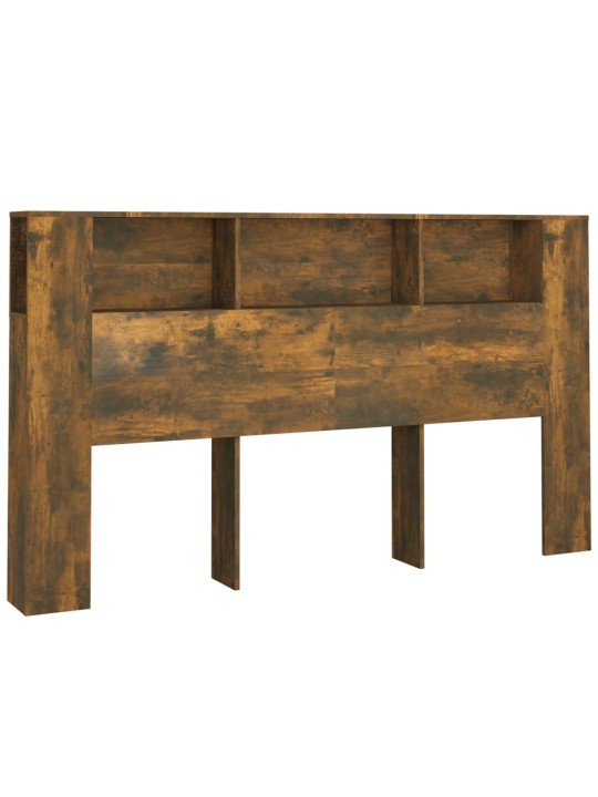 Čelo postele s úložným prostorem kouřový dub 180x18,5x104,5 cm