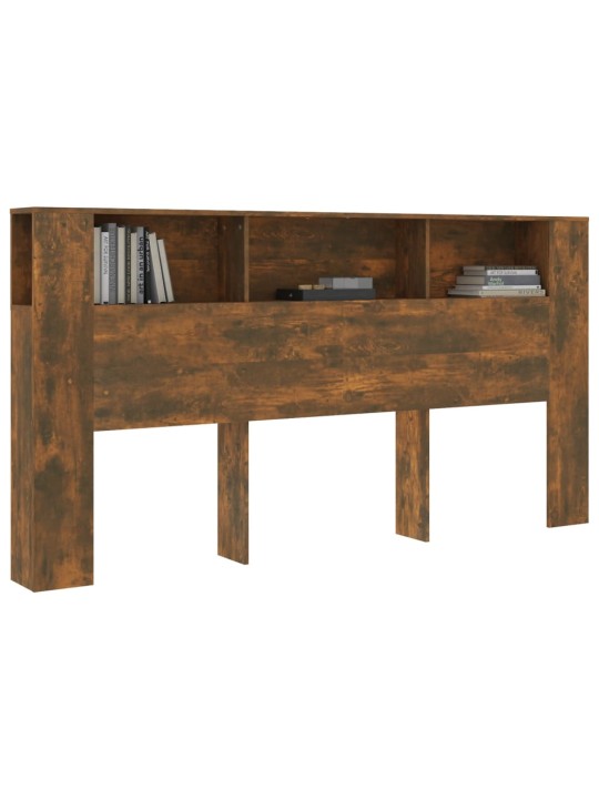 Čelo postele s úložným prostorem kouřový dub 200x18,5x104,5 cm