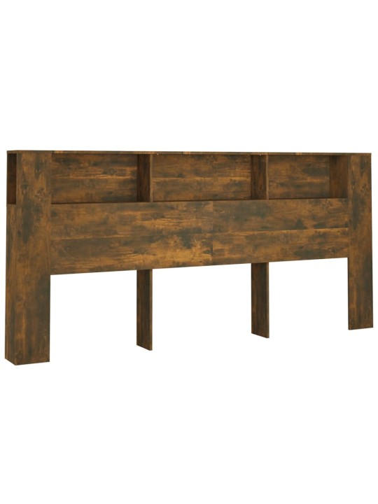 Čelo postele s úložným prostorem kouřový dub 220x18,5x104,5 cm