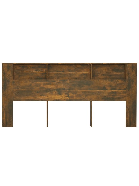Čelo postele s úložným prostorem kouřový dub 220x18,5x104,5 cm