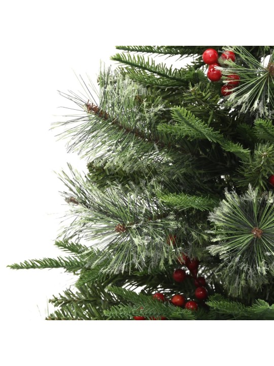 Vánoční stromek s led a borovými šiškami zelený 120 cm pvc a pe