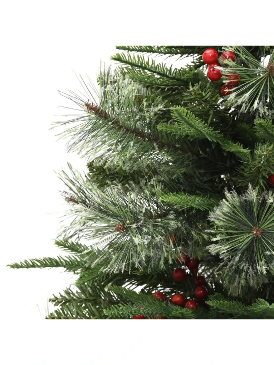 Vánoční stromek s led a borovými šiškami zelený 120 cm pvc a pe