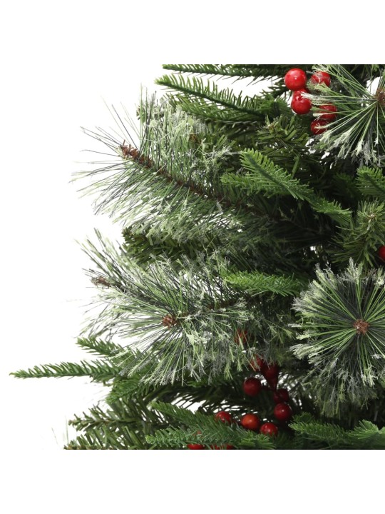 Vánoční stromek s LED a borovými šiškami zelený 150 cm PVC a PE