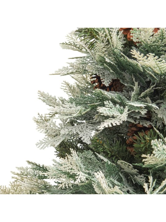 Vánoční stromek s LED a borovými šiškami zelený 150 cm PVC a PE