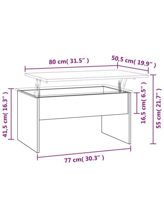 Konferenční stolek černý 80 x 50,5 x 41,5 cm kompozitní dřevo