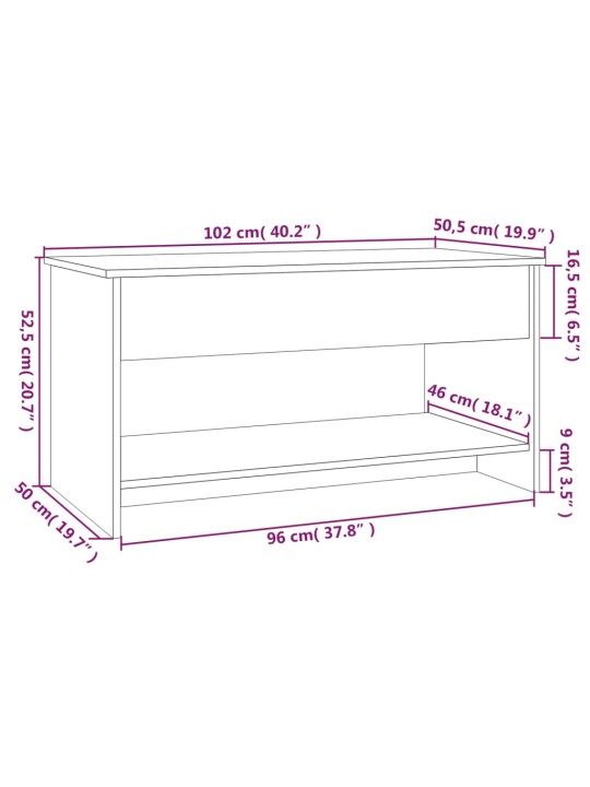 Konferenční stolek betonově šedý 102x50x52,5cm kompozitní dřevo