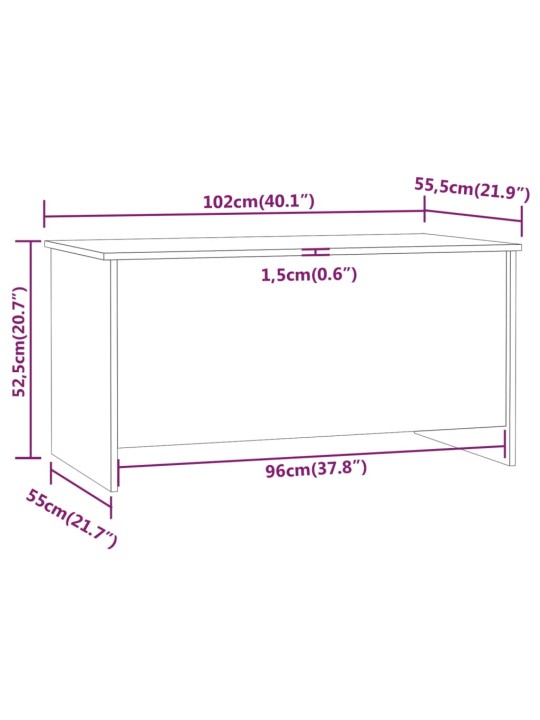 Konferenční stolek černý 102 x 55,5 x 52,5 cm kompozitní dřevo