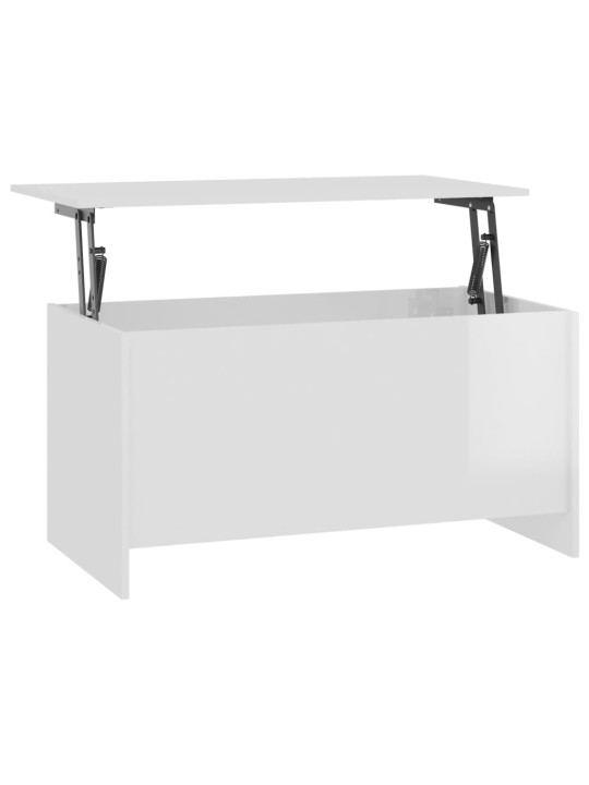 Konferenční stolek lesklý bílý 102x55,5x52,5cm kompozitní dřevo