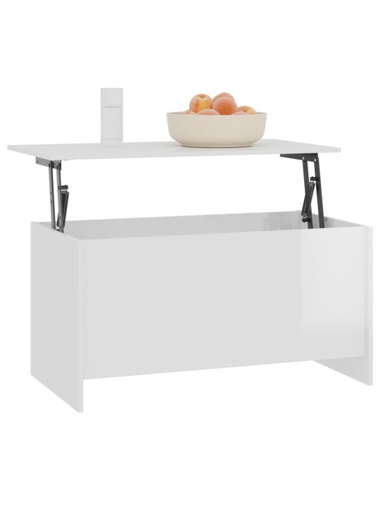 Konferenční stolek lesklý bílý 102x55,5x52,5cm kompozitní dřevo