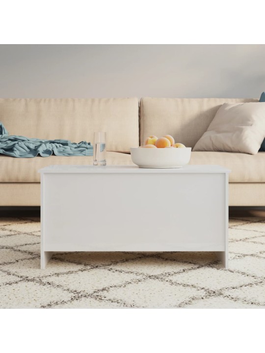 Konferenční stolek lesklý bílý 102x55,5x52,5cm kompozitní dřevo