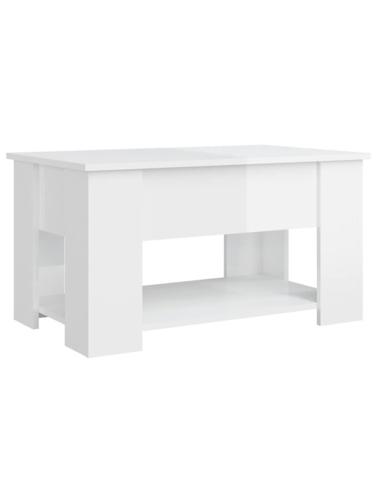 Konferenční stolek lesklý bílý 79 x 49 x 41 cm kompozitní dřevo