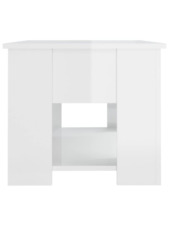 Konferenční stolek lesklý bílý 79 x 49 x 41 cm kompozitní dřevo