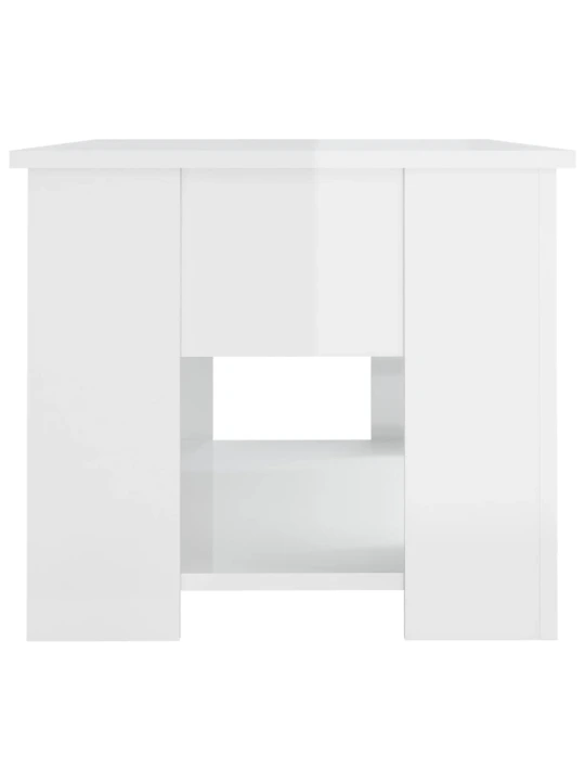 Konferenční stolek lesklý bílý 79 x 49 x 41 cm kompozitní dřevo