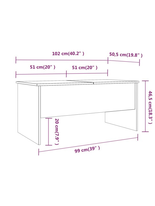 Konferenční stolek betonově šedý 102 x 50,5 x 46,5 cm kompozit
