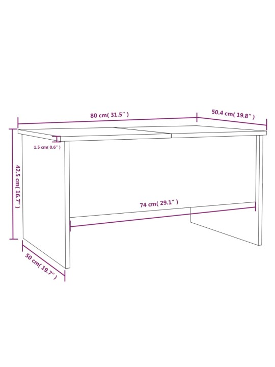 Konferenční stolek dub sonoma 80x50x42,5 cm kompozitní dřevo