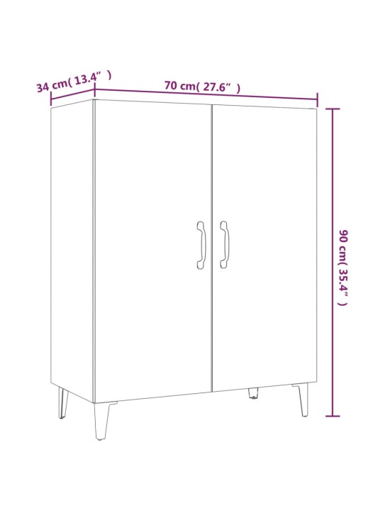 Příborník betonově šedý 70 x 34 x 90 cm kompozitní dřevo