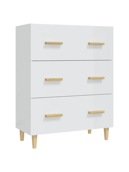 Příborník bílý s vysokým leskem 70x34x90 cm kompozitní dřevo