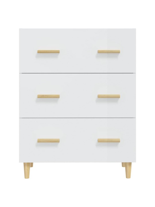 Příborník bílý s vysokým leskem 70x34x90 cm kompozitní dřevo